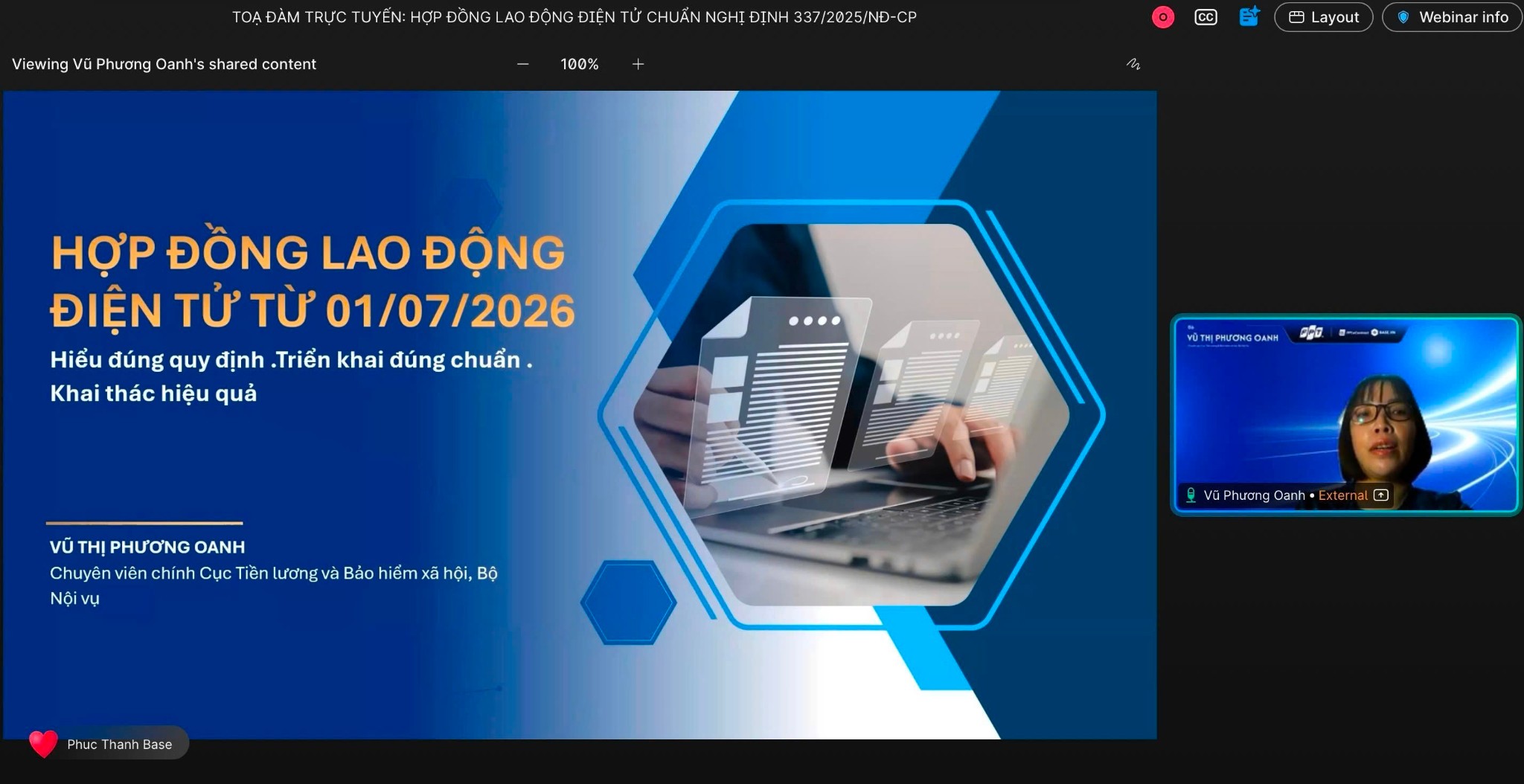 Ba Vu Thi Phuong Oanh Chuyen Gia Ve Lao Dong Tien Luong Va Bao Hiem Xa Hoi Cap Nhat Chi Tiet Quy Dinh Ve Trien Khai Hop Dong Lao Dong Dien Tu 1782211260 1789722266