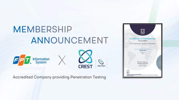 FPT IS became a CREST member for penetration testing services 