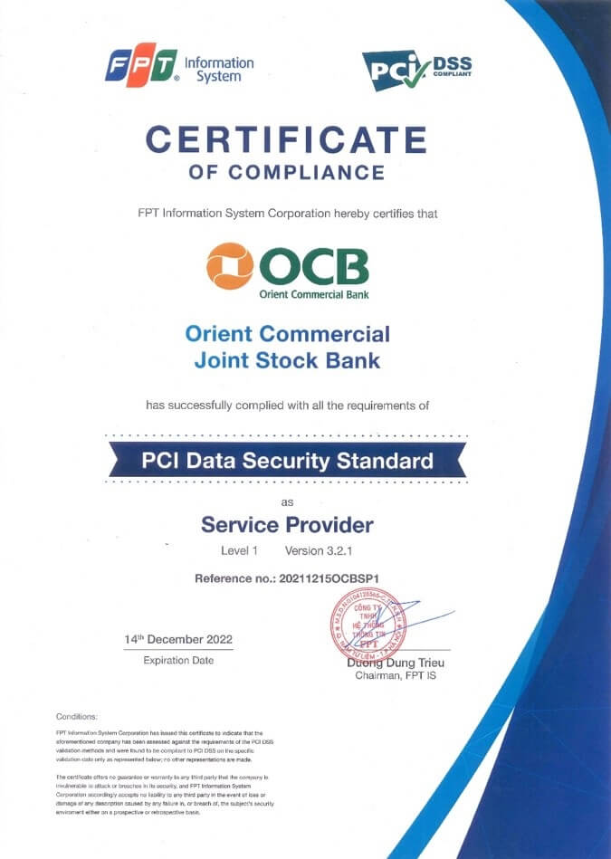 Fpt Is Danh Gia Va Cap Chung Chi Pci Dss Cho Ocb 1757472422