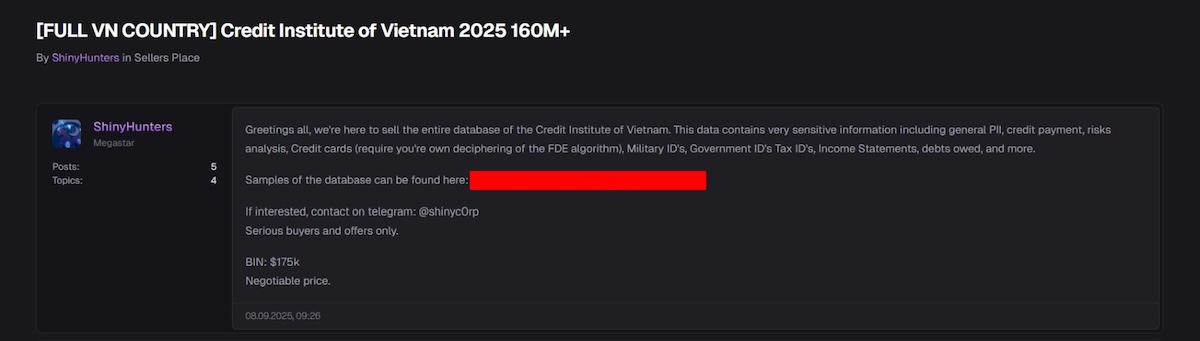 ShinyHunters - Từ nhóm tin tặc Quốc tế khét tiếng đến vụ tấn công Trung tâm Thông tin tín dụng Quốc Gia (CIC) 6 1 1762142558