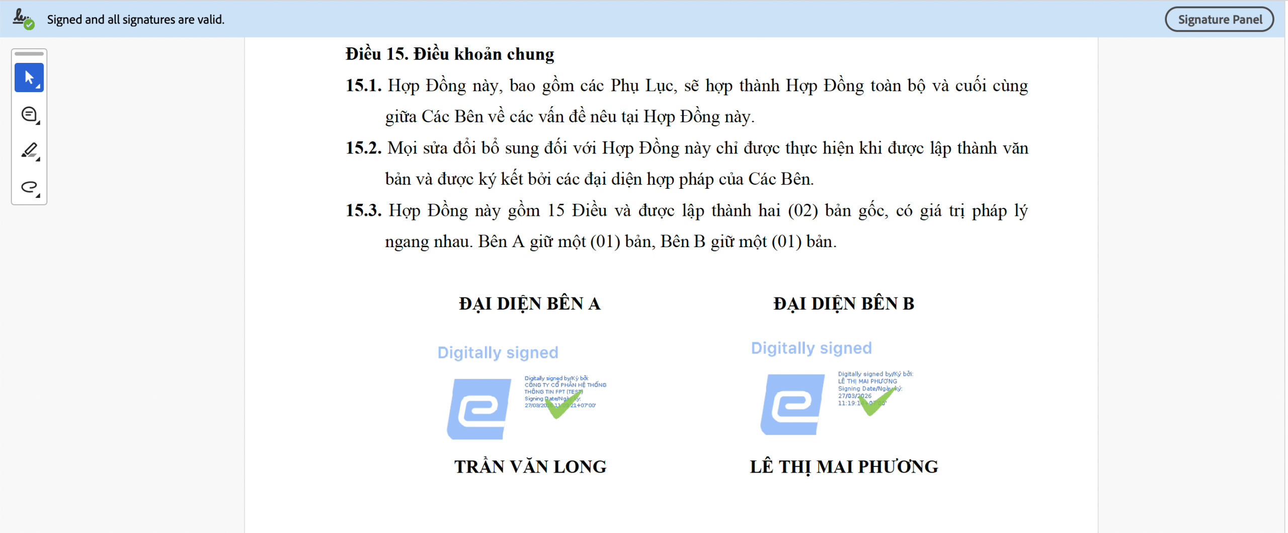Hợp đồng lao động điện tử theo Nghị định 337/2025: Những điều doanh nghiệp cần chuẩn bị từ bây giờ 6 Hợp đồng Hoàn Thành Với đủ Chữ Ký Số Của 2 Bên 1774841960