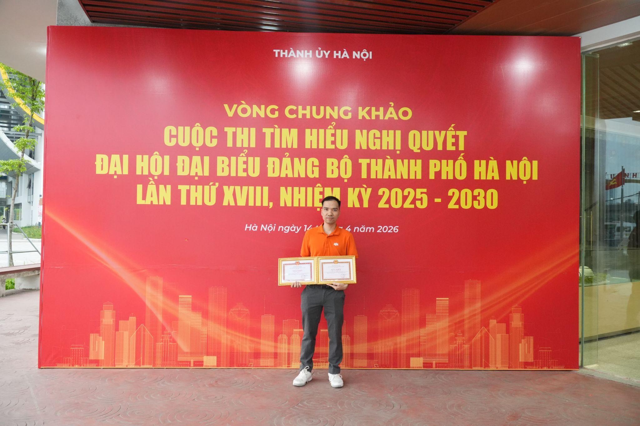 FPT đồng hành cùng Cuộc thi tìm hiểu Nghị quyết Đại hội Đảng bộ Hà Nội lần thứ XVIII 12 Fpt được Trao Giấy Khen Của Ban Tuyên Giáo Và Dân Vận Thành ủy Hà Nội 1776244753