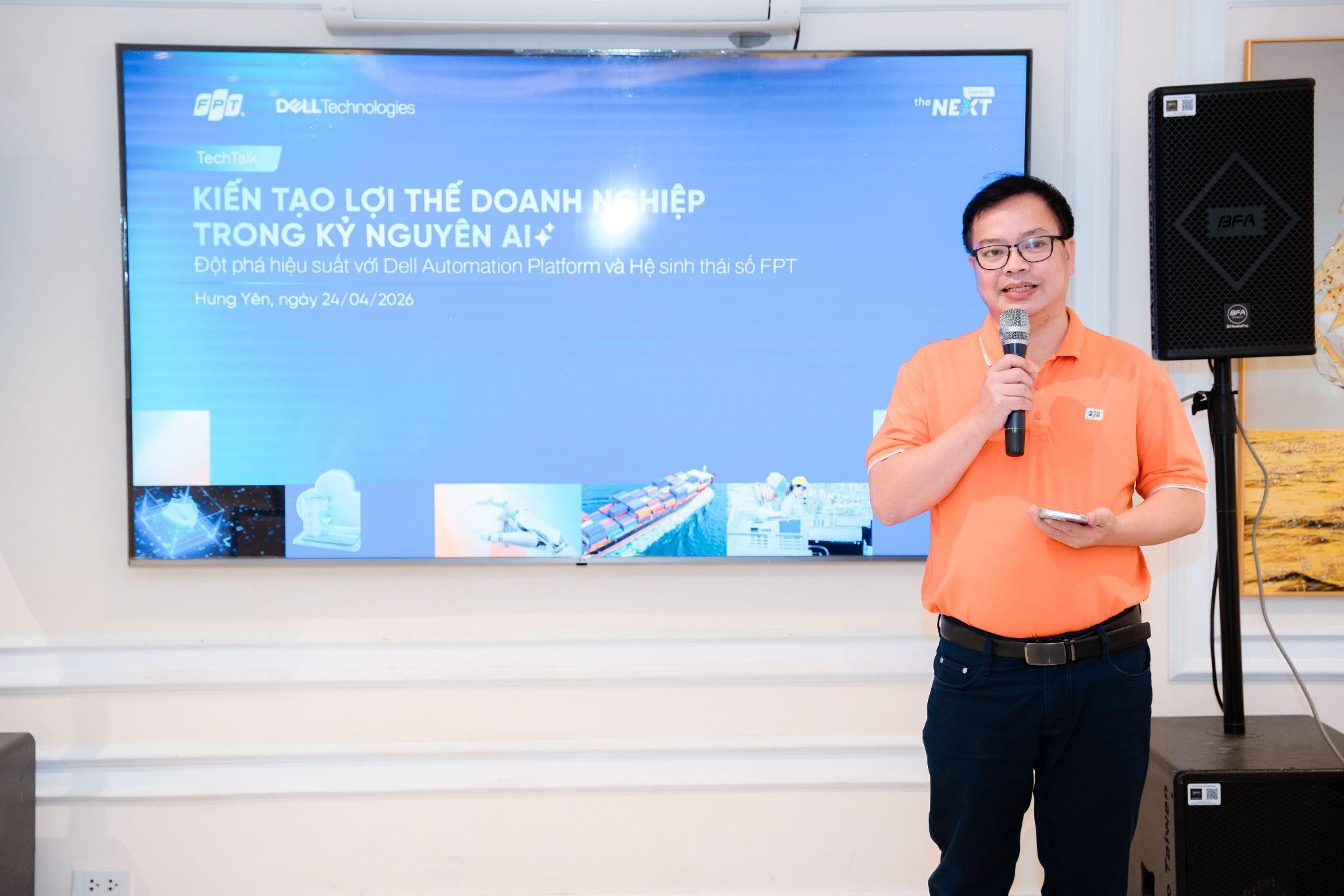 FPT và Dell Technologies kiến tạo đột phá hiệu suất cho doanh nghiệp trong kỷ nguyên AI 5 Ông Lê Xuân Lựu đại Diện Fpt Phát Biểu Khai Mạc Sự Kiện 1777351285