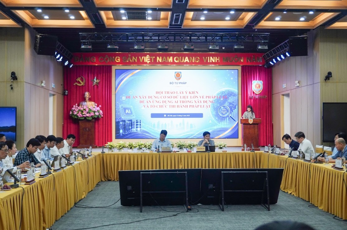 FPT đồng hành cùng Bộ Tư pháp tại Hội thảo lấy ý kiến đề án xây dựng cơ sở lớn về pháp luật và đề án ứng dụng AI trong xây dựng và tổ chức thi hành pháp luật 5 Quang Cảnh Hội Thảo 1779103330