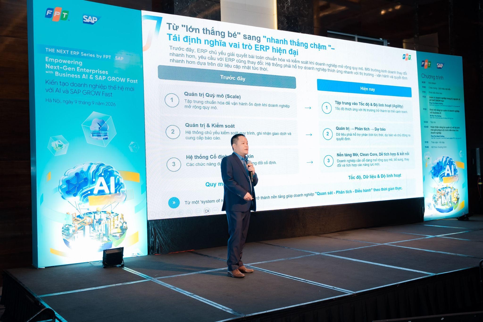 FPT và SAP đồng hành cùng doanh nghiệp kiến tạo năng lực quản trị thế hệ mới với SAP GROW và SAP Business AI 6 Ông Chu Mạnh Hướng Tập đoàn Fpt Chia Sẻ Tốc độ Ra Quyết định Trong Quản Trị Vận Hành Là Một Trong Những Yếu Tố Quan Trọng Hàng đầu Giúp Doanh Nghiệp Bứt Phá 1789368218
