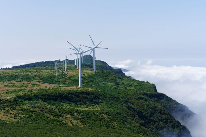 A Shot Of Wind Turbines On The Mountains