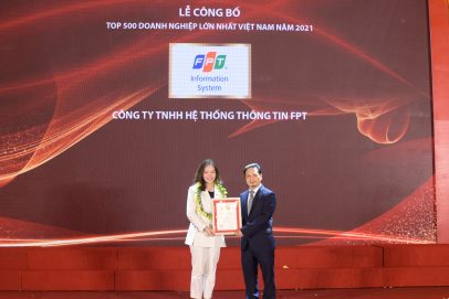 FPT IS được vinh danh trong Top 500 doanh nghiệp lớn nhất Việt Nam năm 2021